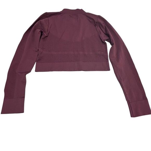 Zella Women's Purple Mock Neck Long Sleeve Crop Workout Top Size M - Picture 7 of 13